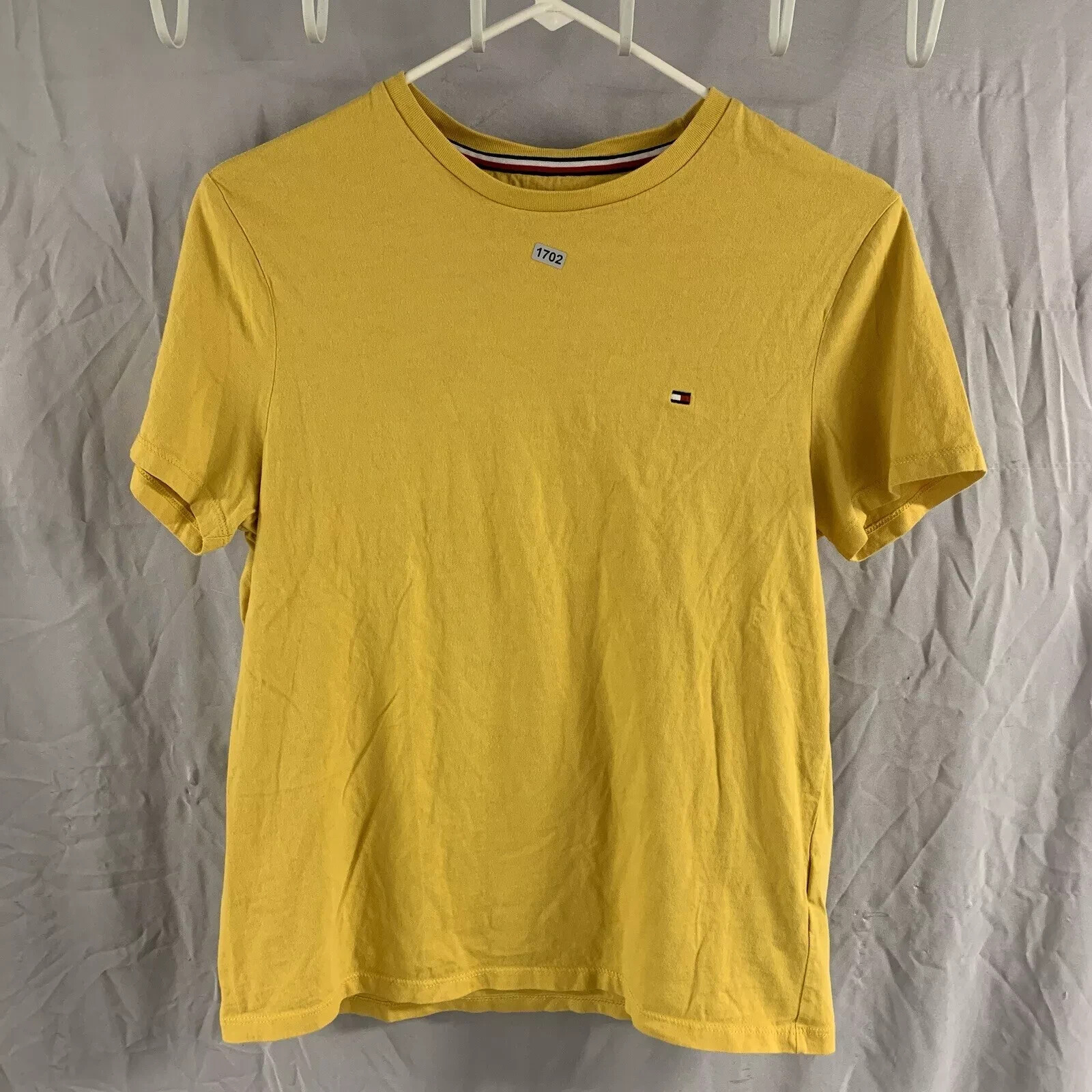 Tommy Hilfiger Mens Yellow Short Sleeve Graphic Logo Shirt XS