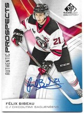 2019-20 UD Upper Deck CHL Sp Game Used FELIX BIBEAU #60 Blue Autograph