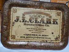 Vintage J.L. Clark Metal Manufacturing Co. Trinket Tray 75th year Nov 10 1979 