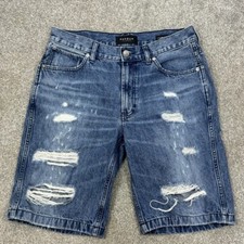 PacSun Straight Blue Jean Distressed Shorts Mens W30 Medium Wash Denim Bermuda
