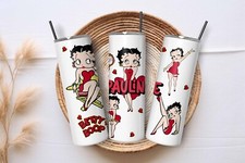 Personalised betty boop Thermal Tumbler Reusable 20oz/560ml mug red dress