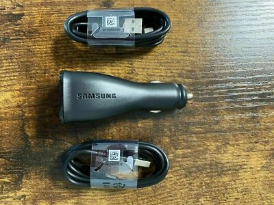 OEM Samsung Galaxy Z Fold2 5G Fast Dual-Port Car Charger with 2x Cables 4ft 