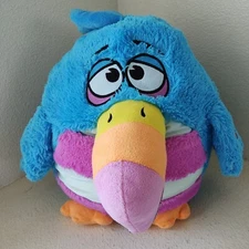 Jay at Play KooKoo Blue Toucan Bird 12" Plush Stuffed Toy Pink Stripes NO SOUND