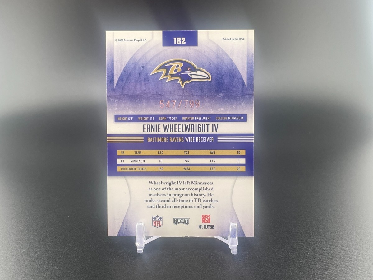 2008 Playoff Absolute #182 Ernie Wheelwright RC, Minnesota Golden