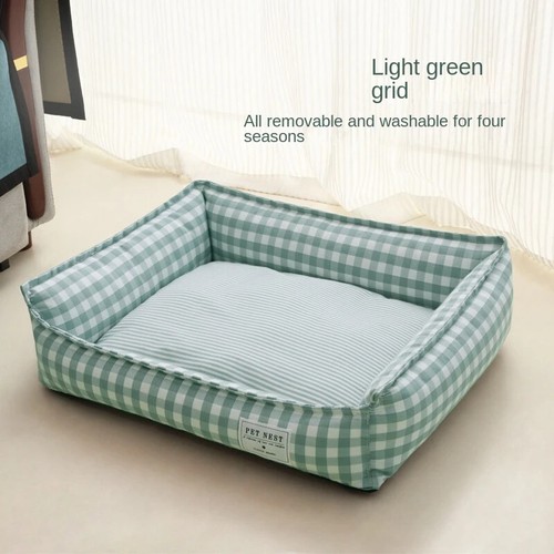 Bed for Dog Cat Pet Square Lattice Kennel Sofa Bed Cushion Pet Calming Bed House - Picture 22 of 24