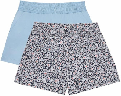 Jane and Bleecker 2 Pack Sleep Shorts, Light Blue/Blue Floral, XL