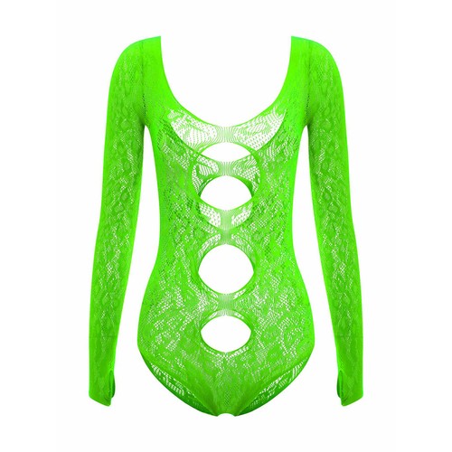 Body lencería de malla brillante hueca para mujer - Imagen 39 de 103