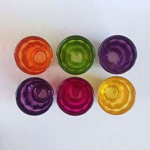 Juego de 6 vasos de jugo vintage de color Pasabahce de 4 pulgadas de alto - Imagen 3 de 5