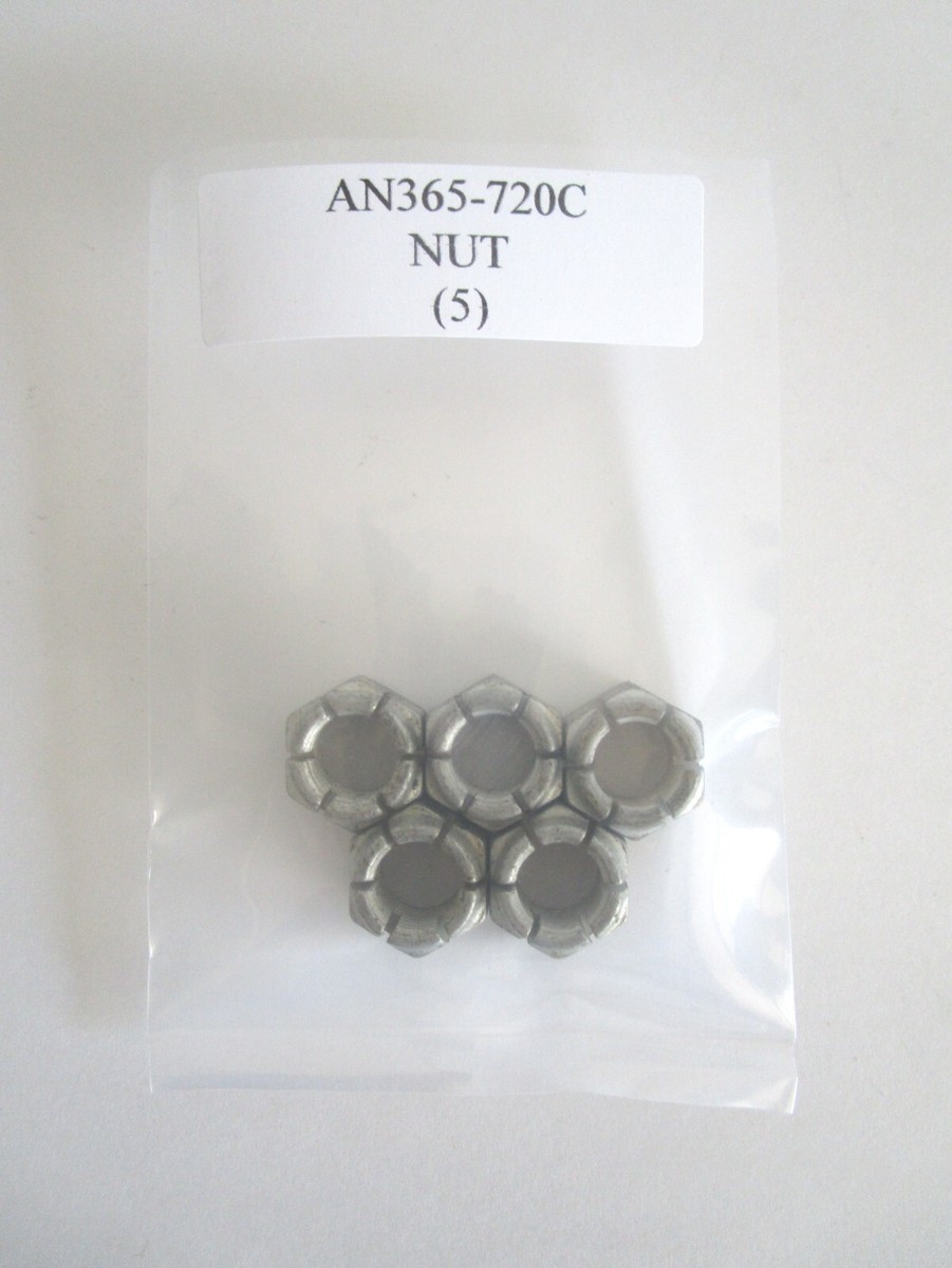 AN365-720C Hex Nut 7/16-20 Self-Locking Sliced Steel MS20365-720C