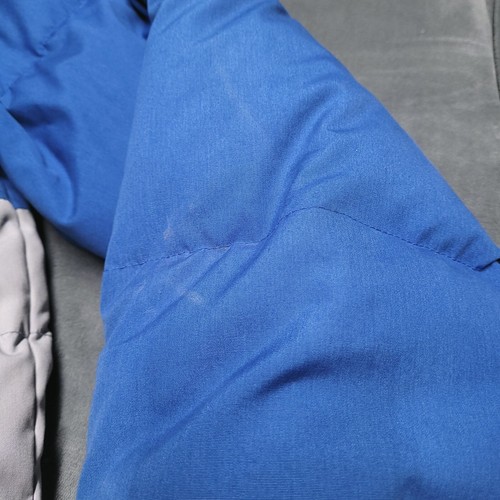 Vtg Field And Stream XL Down Puffer Jacket Blue Colorblock Outdoor Heavy - Picture 7 of 10