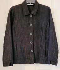 Sag Harbor Jacket Womens Black Long Sleeve Blazer Polyester Rayon Sz M EUC