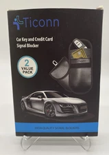Car Key & Credit Card Signal Blocker/Storage Pouch 2 Pack by Ticonn