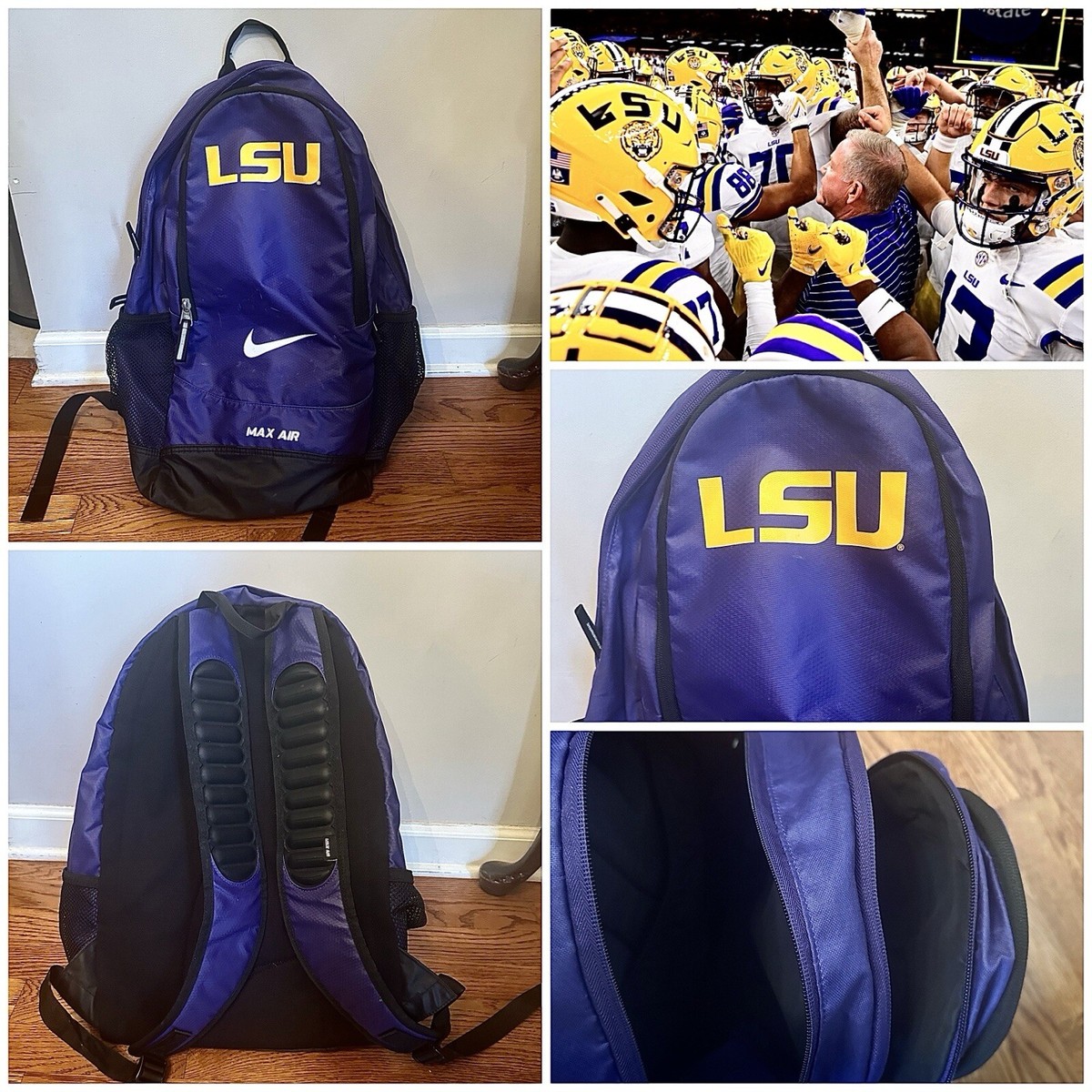 lsu nike backpacks LSU Tigers Team Issued Player Nike Backpack Travel Bag Football # SEC