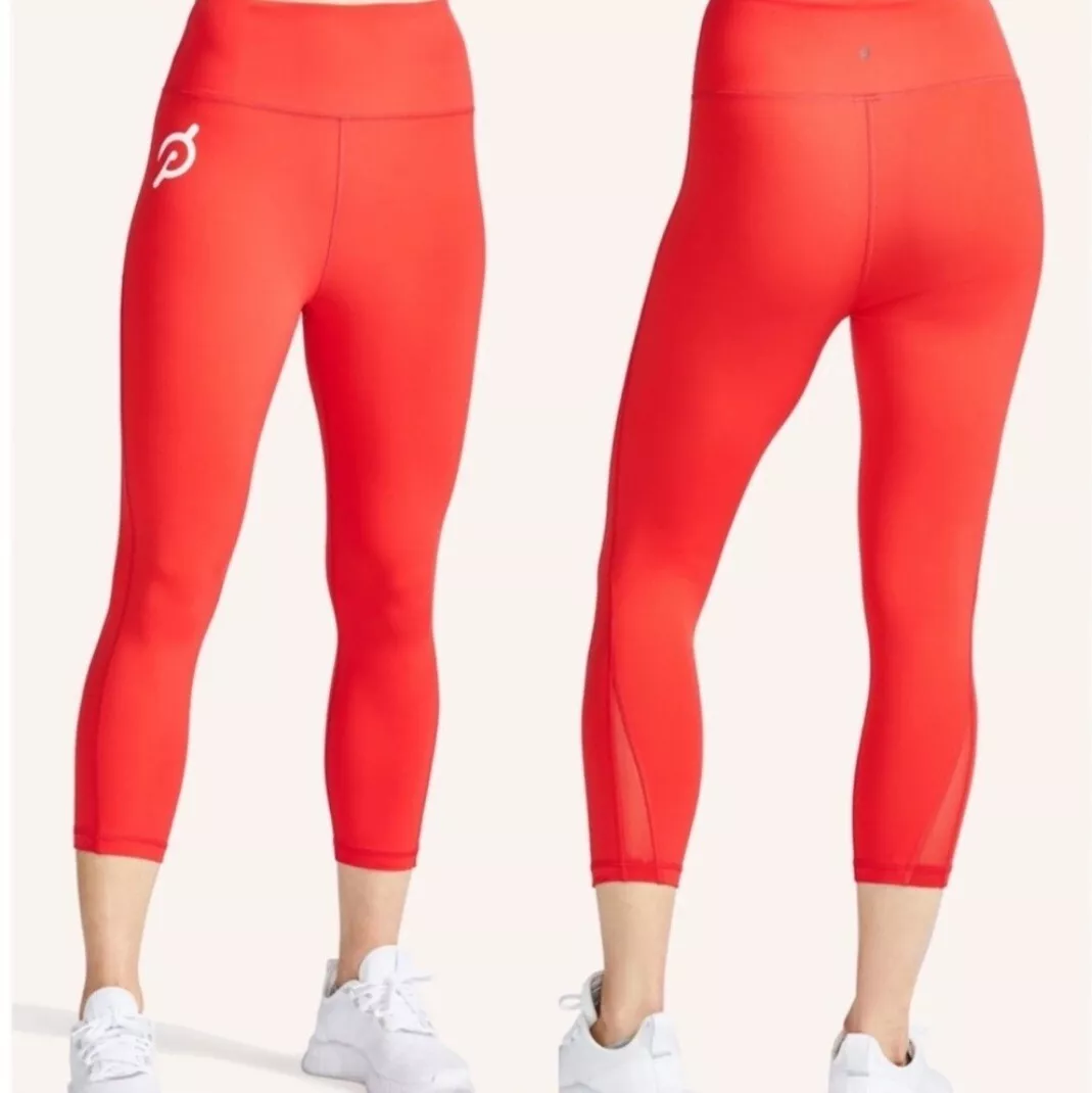 Peloton BRIGHT RED Leggings Womens WORKOUT PANTS GYM ATHLETIC