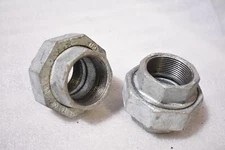 SMITH COOPER 34U1014U GALVANIZED STEEL UNION #150 1-1/2" PIPE SIZE (LOT OF 2)