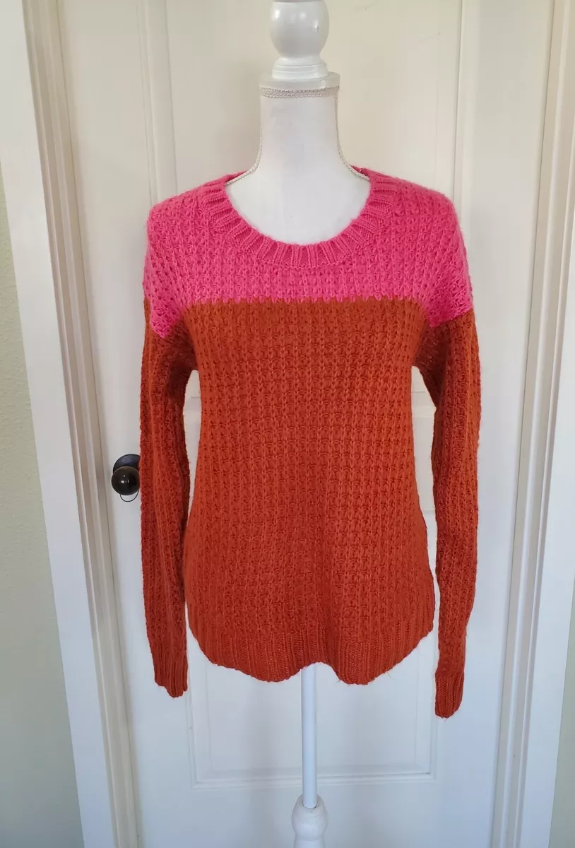 Fall Color Block Sweater - Orange