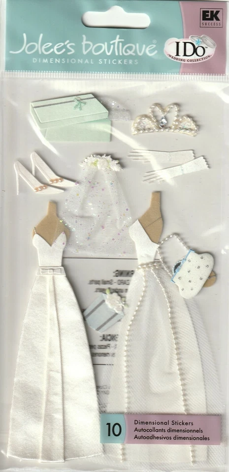Jolee's Boutique I DO Collection Wedding Gown Theme 3D sticker 66093 FREE Ship!