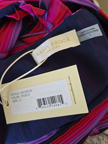 Ramy Brook Mckenzie Smocked Waist Mini Sleeveless Striped Dress PASCO Size 2 - Afbeelding 4 van 4