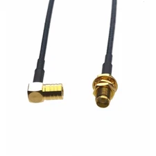 Cable RP-SMA female bulkhead to SMB jack elbow RG316 6"~10FT GPS FPV DVB antenna