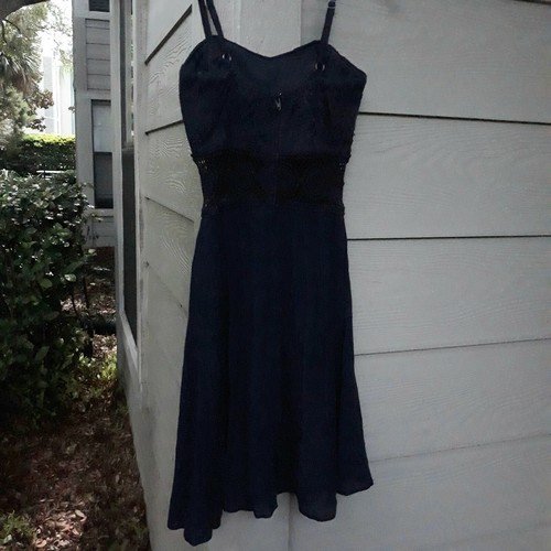 BY & BY Juniors Dress Size 1 Black Lace Layered Knee Length - Picture 3 of 12