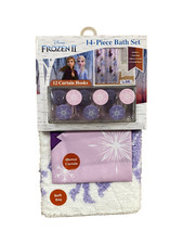 Frozen 2 Bath Set, Rug, Shower Curtain, Hooks, Kids Bath Set, 14 Piece