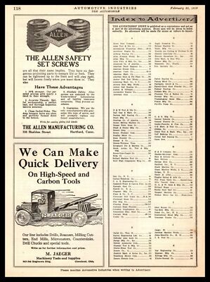 1919 M. Jaeger Cleveland Ohio Machinery Tools & Supplies Delivery Truck Print Ad