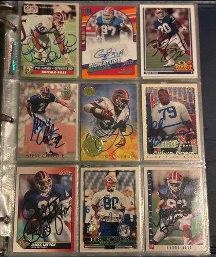 Buffalo Bills Autograph Card Lot (Thurman Thomas, Andre Reed, Etc)