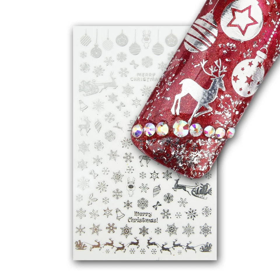 VON WELLEAN EIGENART Nagelsticker 3 Blatt Set, Ultra Slim Sticker für Weihnachten (STUS-28)