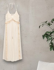 NWTZARA SIZE SMALL CONTRASTMIDI DRESS WITH SPAGHETTI STRAPS  ZW COLLECTION