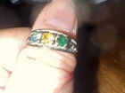 Vintage Sterling Silver Mothers Ring With 3 Stones. Size 10