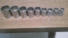 Snap-on Tools 38 Drive 12pt Sae Chrome Shallow Socket Set 9pc 516-1316 Usa