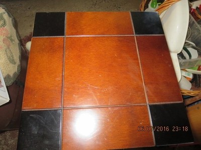 36'' WOOD PEDESTAL--BROWN AND BLACK--11 1/2' SQUARE TOP-PICK UP ONLY---#T30A-11