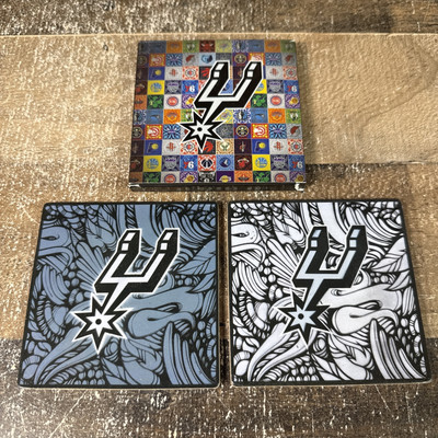 San Antonio Spurs NBA Basketball Drink Coasters Lot of 2 New In Original Box HEB