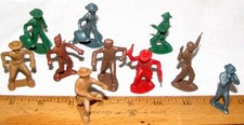 Marx Western playset 45mm cowboys  Yahoos toy soldiers x 10