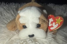 RETIRED Ty Beanie Baby WRINKLES the Dog, Tag Errors, PVC Pellets, MINT