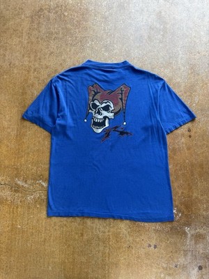 VTG 90s Rusty Surf Skater Skull Joker Clown Steal Boyz T-Shirt Blue L USA (RARE)