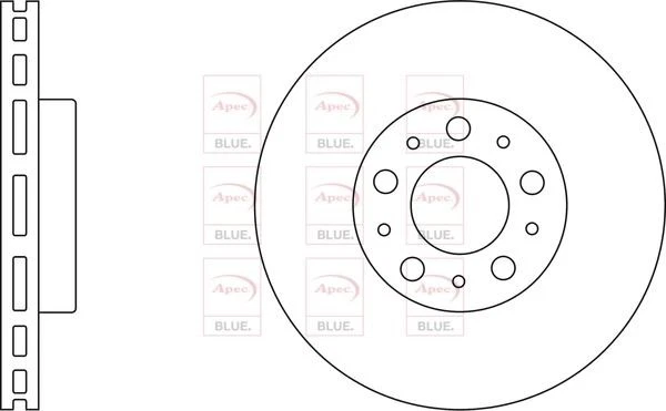 FRONT DISCS AND PADS KIT APEC BLUE FOR VOLVO V70 2.4 L 2001-2008 - Image 2 of 4