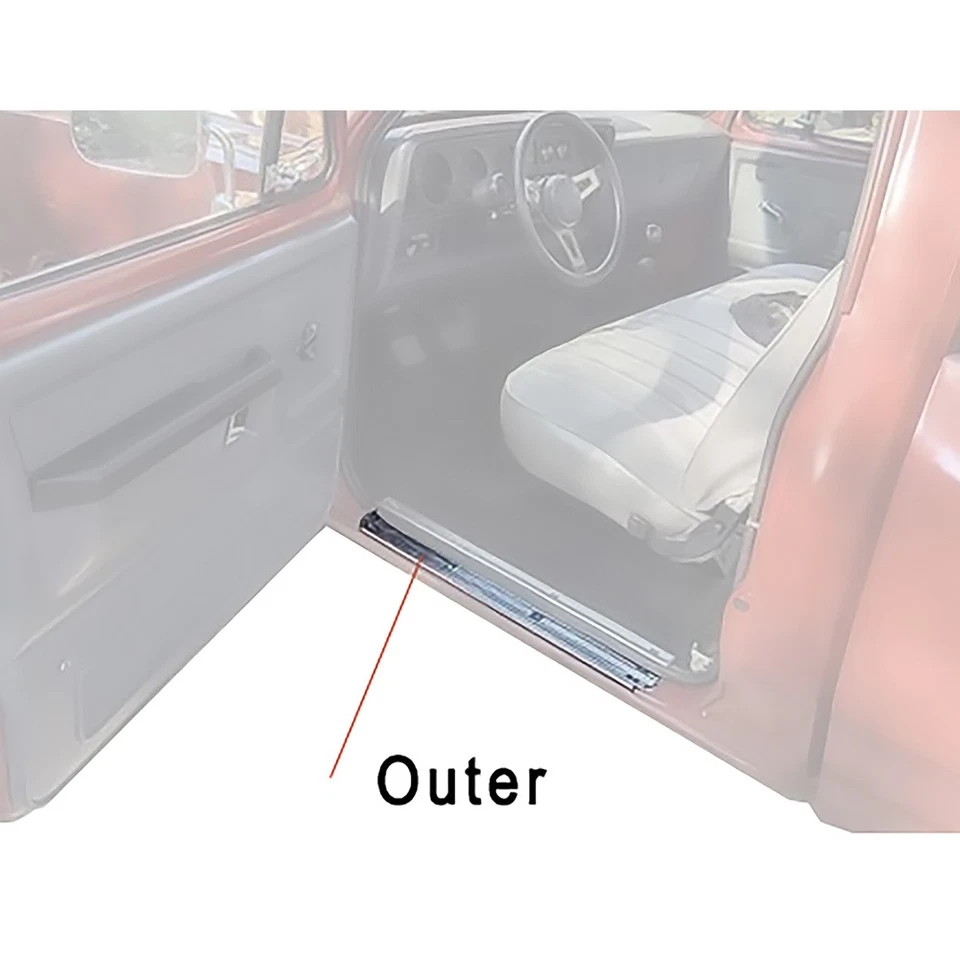 1972-93 Dodge Pickup Truck D/W Series; Outer Door Sill Plate; LH or RH; Each - Image 3 of 3