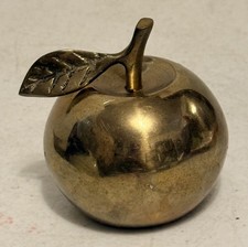 Brass Apple BELL w Leaf RINGS Korea 3+” Tall