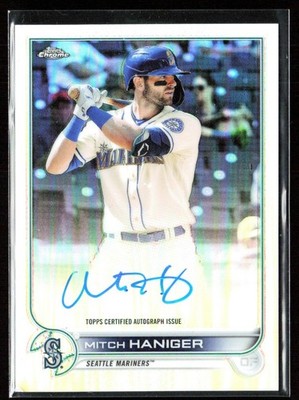 Mitch Haniger 2022 Topps Chrome Refractor Auto /499 #CVA-MH Seattle Mariners