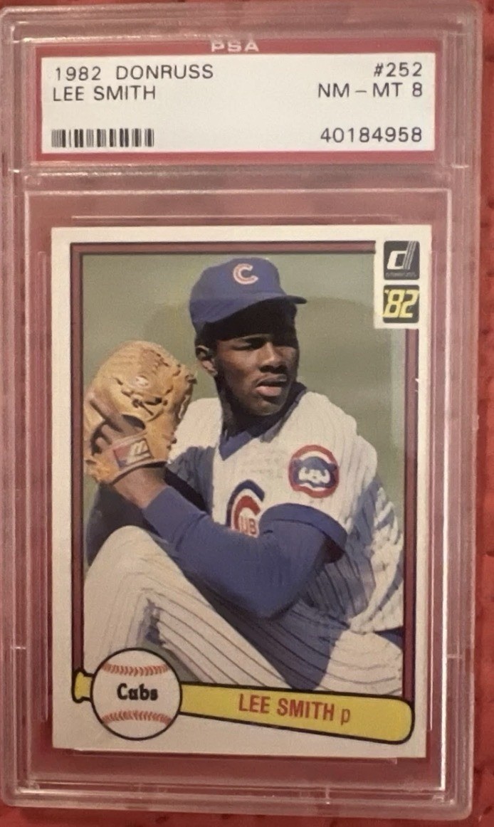 1982 Donruss Lee Smith Rookie RC #252 PSA 8 NM-MT Chicago Cubs HOF