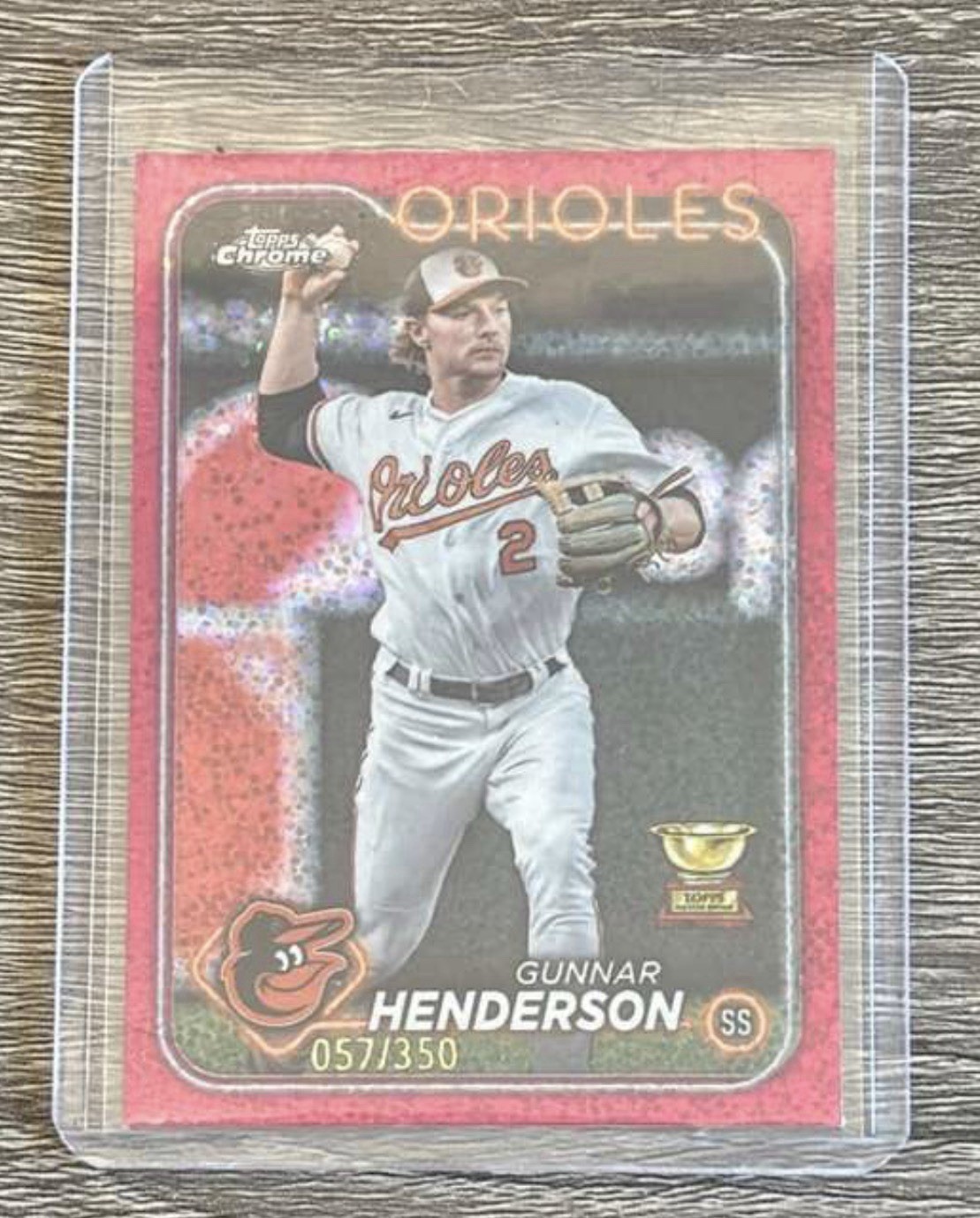 Topps 2024 Chrome #36 Gunnar Henderson Magenta Speckle Refractor /350 Orioles