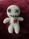 Handmade Crochet Voodoo Doll Amigurumi Tied In A Cloth Gothic Witchy Vibe 4.5” — photo 1