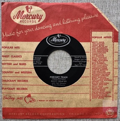 Rusty Draper with Carl Stevens Orchestra   Freight Train & Seven Come Eleven: EX