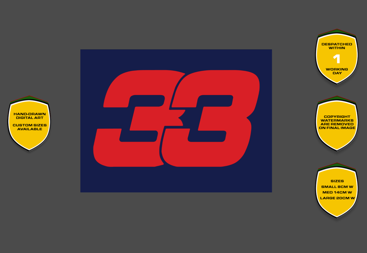 No 33 Max Verstappen F1 Sticker Vinyl - Scuderia GP | eBay