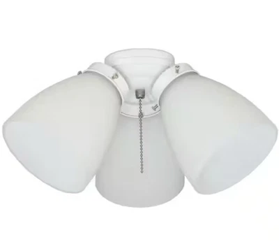 Hampton Bay 3-Light White Ceiling Fan Shades LED Light Kit, 91383