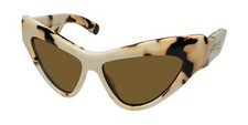 NEW GUCCI 1294S SUNGLASSES PLASTIC 57-14-130 CAT EYE FULL-RIM WOMENS IVORY ITALY