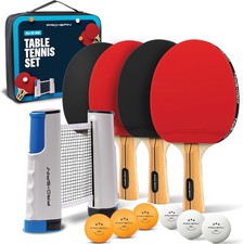 Portable Ping Pong Set W/ Retractable Ping Pong Net Any Table All-in-One Table