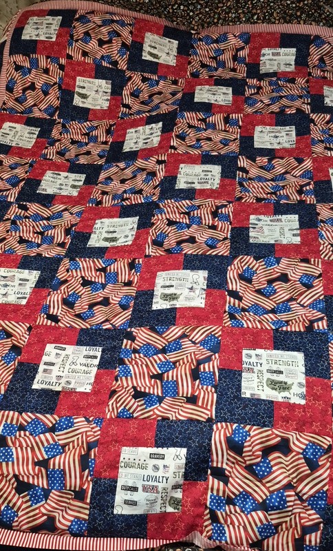 Applique Patriotic Unfinshed Quilt Top 250 Anniversary