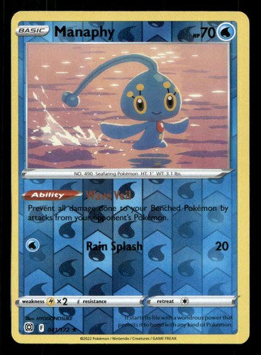 Manaphy Reverse Holofoil SWSH09: Brilliant Stars 041/172 LP Pokemon